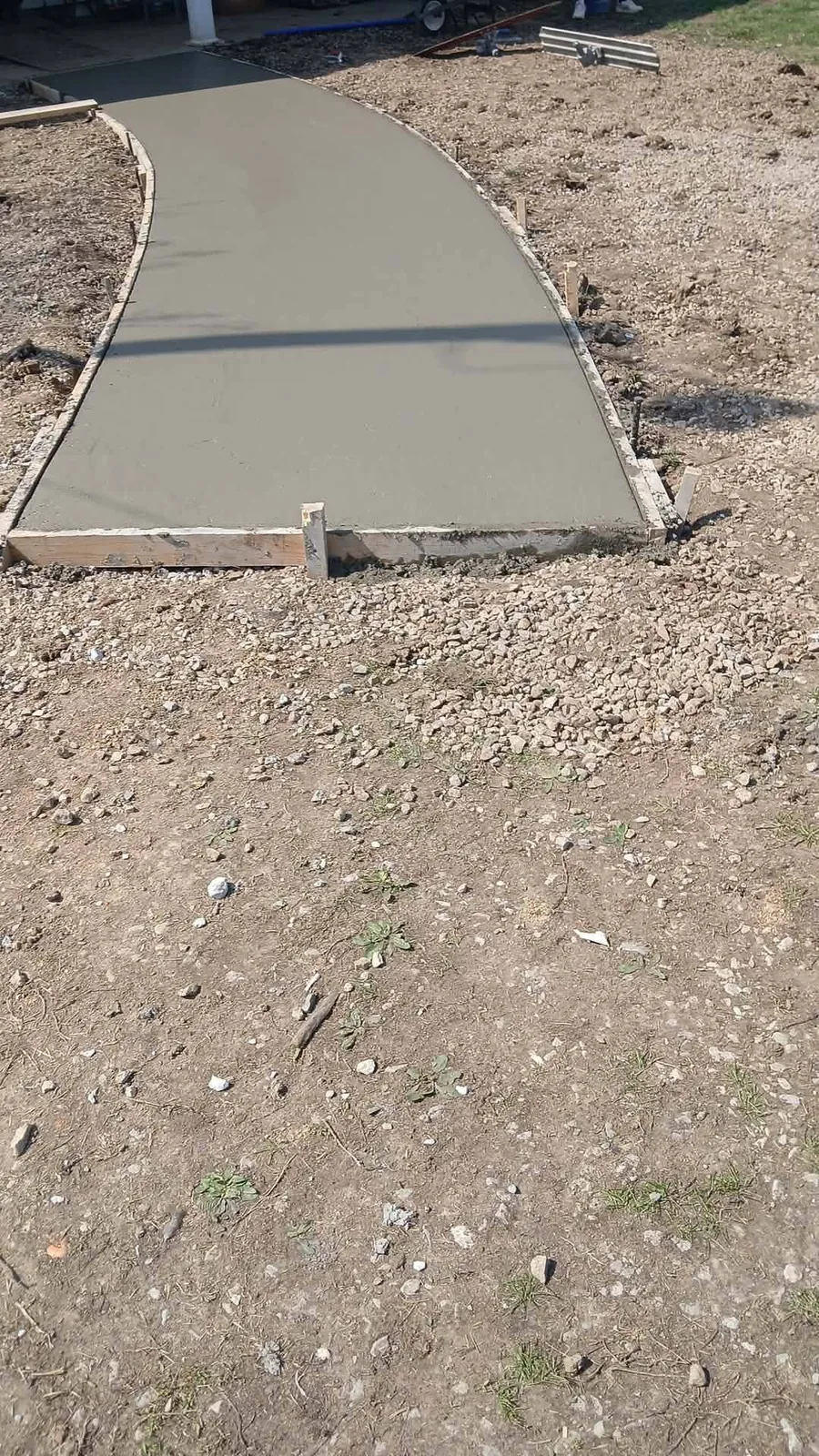 Fresh sidewalk placement